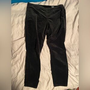 33r DARK GREEN VELVET side zip leggings Gap pants goth